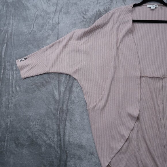 Simply Noelle Open Cardigan Womens Knit Sweater Baggy Relaxed Fit Pink L/XL - Picture 5 of 15